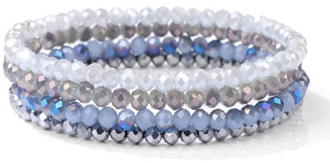 Generisch Damen Kristall Perlen Armband, Mehrschichtiges Steine Armband Boho Kristall Stein Perlen Armbänder Modeschmuck Geschenke für Frauen Mädchen