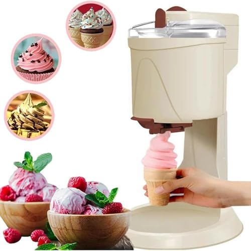 Softeismaschine, 1 Liter Automatische Mini Obst Soft-Serve Maschine für Zuhause, Bar, Cafe - Haushalt Eismaschine Kleine Eismaschine,220V