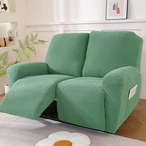 Sesselbezug Stretch Für Relaxsessel 1/2/3 Sitze Mit Armlehne Und Taschen Sesselschoner Für Fernsehsessel Hochlehner Sesselüberwurf Decke Sesselauflage Für Kindern Und Haustieren Hund ,2 seat, Cyan