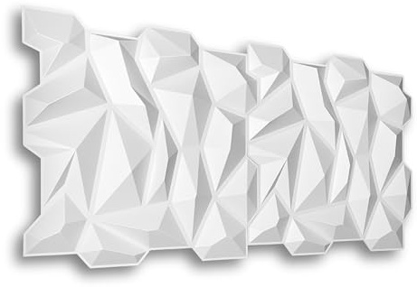 3D Paneele 50x46cm PVC Kunststoffpaneele Wandpaneele Wand Decke 3D Stein Optik 40 Stück 9.2m² PVC 3D Platten (Weiß TD037 Stone)