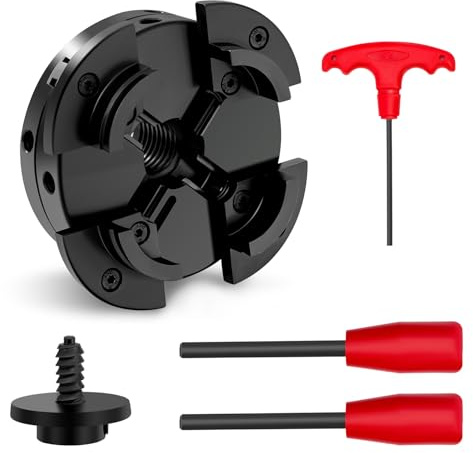 4 Inch Wood Lathe Chuck Set,4-Jaw Self-Centering with 1x8TPI Thread Wood Turning Chuck