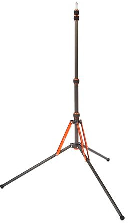3 Legged Thing Luna – Carbon Fibre Light Stand & Boom Arm in Lava (Black/Orange) – Lightweight, Compact & Adjustable – Max Height 2 m – Ideal for Lighting & Audio Gear