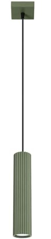 Licht-Erlebnisse Pendelleuchte Metall schmal B: 8 cm H: max. 118 cm verstellbar Grün GU10 Modern Hängelampe Kücheninsel Hängeleuchte Tresen