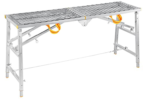 Escabeau pliable portable et robuste – Plateforme de travail d'échafaudage pour nettoyer les fenêtres, laver les véhicules et la décoration de la maison – Idéal pour les caravanes et les projets de