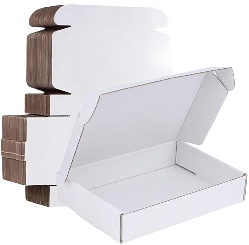 Vita korrugerade kartonglådor för post, förvaring, småföretag eller presentförpackning av kraftpapper brevlådor 10-pack