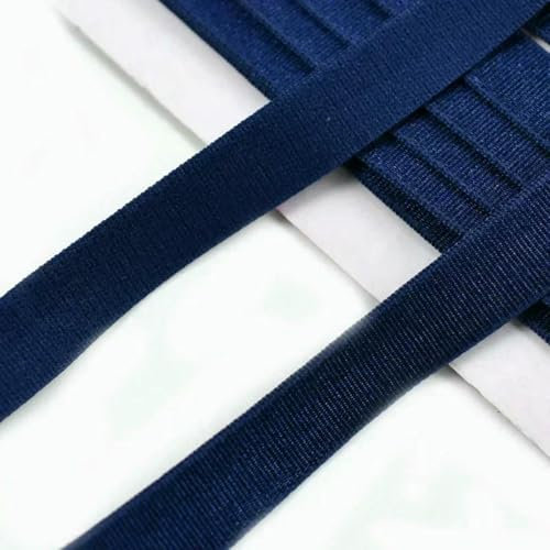 Banda elástica de nailon suave de 12 mm (2/5 metros) para sujetador, tirantes, ropa interior, decoración, cinta de goma, accesorios de costura DIY, azul marino, 12 mm, 2 metros