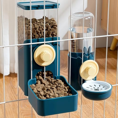 WIYETY Gabbia sospesa, dispenser di acqua per animali domestici: contenitore per animali domestici, distributore automatico di cibo per gatti, conigli, cani, porcellini d'India