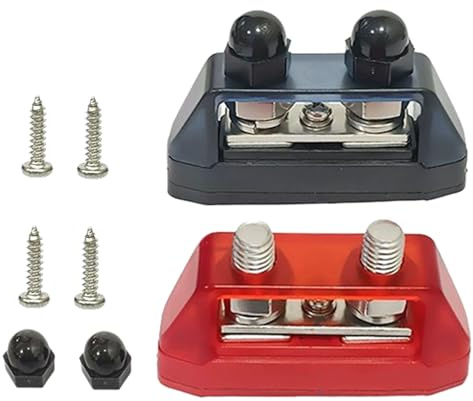 Generico Morsetti Batteria - Barra Automobilistica 2 Pezzi | Isolatori Montaggio per Applicazioni Versatili Auto