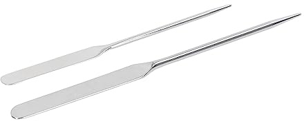 Generic Juego de Espátula para Uños de Maquillaje para Evitar la Deformación Oblicua, Espátula de Base de Acero Inoxidable de Cabeza Redonda para Uso en Salón