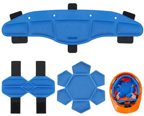 Hard Hat Sweatband, Top Pad and Ratchet Suspension Pad, Sweat Band for Safety Helmet, Washable Hard Hat Cooling Liner Accessories, Suspension Padding Liner Set, 3 PCS