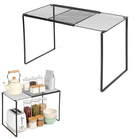 WMYYLX Erweiterbares Schrankregal, 38-62cm Erweiterbarer küchenregal organizer, Stark Regaleinsatz für küchenschranK Wasserdicht Rostfrei für Küche, Bad, Speisekammer