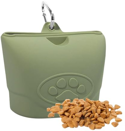 Leckerlibeutel für Hunde, Aufbewahrungsbeutel für Snacks aus Silikon, auslaufsicherer, geruchsabweisender Behälter, wiederverwendbarer Snackhalter für Hunde und Katzen, perfekt für Spaziergänge, Train