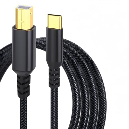 2M USB C to USB B Cable, Type C to Type B OTG Printer Cord for MacBook Pro, Air, MIDI Cable for Yamaha Casio Digital Piano, MIDI Keyboard, DJ Controller, DAC to iPad, Printer Fax Machine Black