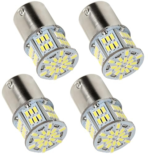Ebksqs Ampoule LED Voiture, 4 Pcs 1157 Blanc 6500-7000K P21/5W 12V, Feu de Stop et Veilleuse LED pour Voiture, Moto, RV