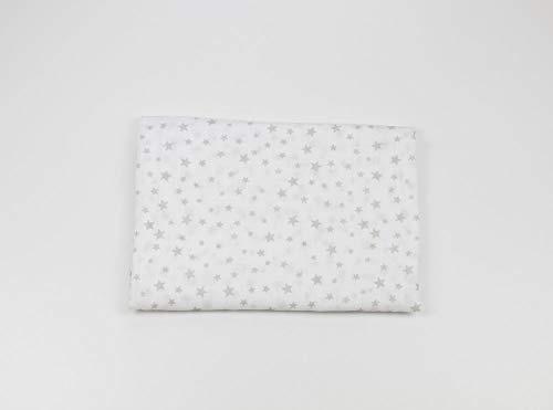 Ti TIN | Baby Musselin, 125x125 cm | Musselin Tuch mit Sternchen-Motiv, leichte und weiche Baumwollfaser, Mulltuch vielseitig einsetzbar, als Decke, Halstuch/Dreieckstuch, Spucktuch etc, Farbe: Grau
