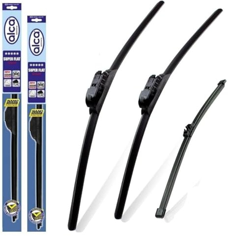 Fits Jaguar F-Pace 2015-onwards Set of 3 Windscreen Wiper Blades alca Germany Super Flat Front Rear 261912 TL ASF2619TL13X