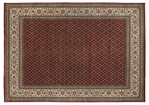 Mein Teppichmarkt Teppichträume werden wahr! Parisa HERATI Orientteppich Naturfaser handgeknüpft in Rot Beige Creme Größe: 80x200 cm Diele, Esszimmer, Flur, Kinderzimmer, Küche, Schlafzimmer, Woh