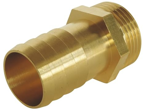 SOMATHERM FOR YOU, Raccord cannelé droit mâle 1 pour tuyau d'arrosage Ø25mm en laiton - Durable et résistant - Connexion facile pour robinet de puisage - Étanchéité recommandée