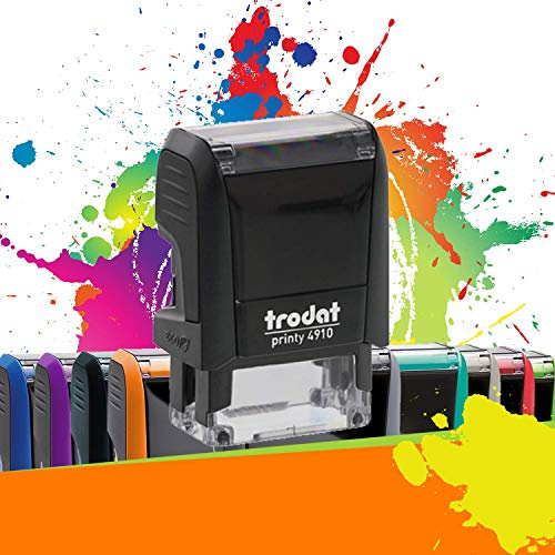 Trodat Printy 4910 - Professioneller Selbstfärbestempel mit 2 Zeilen zur Personalisierung – Textplatte 26 x 9 mm Inklusive (Schwarz)