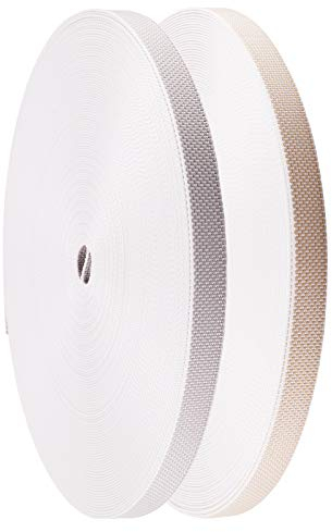 Rollladengurt 22/23 mm in Beige, 50m, Verstärkte-Ausführung Made IN Germany, Gurtband für Rolladen und Jalousie, Maxi Rolladengurt strapazier- und reißfest, stabiles Rolladenband (0,44€/m)