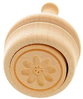 Lot de 2 tampons à beurre HOFMEISTER® - Pour 30 g de beurre - Rosace de 5 cm - Fabriqué à la main en Allemagne - Forme ronde - Modèle à percer - En bois d'érable local