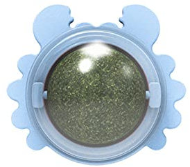 Brawdress Katze Snack Candy Krabbe Katzenminze Ball Spielzeug Zahnende Reinigung Werkzeug Drehbarer Ball mit Deckel Selbstklebend Katzenspielzeug (1 Stück)