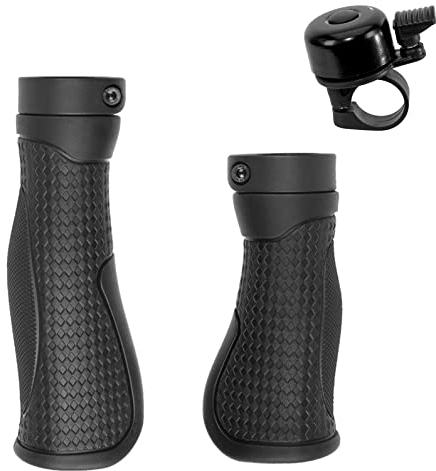 M-Wave Cloud Base 2 Fix Fahrradgriffe mit Klemmung rutschfest L/K 133/98 mm Schwarz inkl. 1 x Fahrradklingel