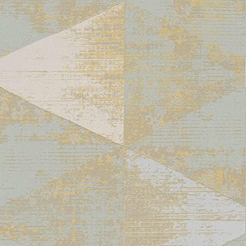 A.S. Création 3D Vlies-Tapete Blau Gold Leicht Glänzend 383531 Modern Vliestapete Wohnzimmer 10,05x0,53m 383531