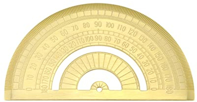 HEVSTIL Gold Brass Protractor,Thicken Ruler Copper Metal Protractor for Students Architects Engineers