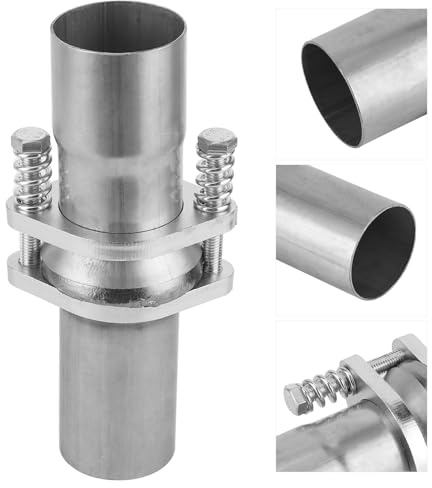 KIMISS Auspuff-Federbolzen-Flansch, Auspuffflansch-Federbolzen-Reparaturrohr-Kit Quick Fix 2,25 Zoll ID Bis 2,25 Zoll OD Universal-Edelstahl