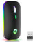 Mouse wireless ricaricabile a LED con ricevitore USB, mouse wireless a 7 colori a 2,4 GHz, 1000-1600 DPI regolabile per Mac OS/Windows/Andriod/Microsoft (Nero)