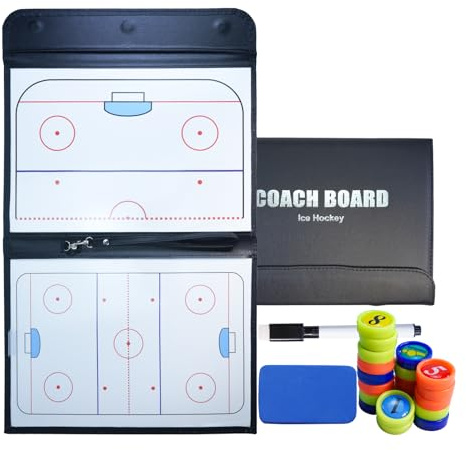 Joyeee Tavola da hockey su ghiaccio, lavagna bianca tattica di alta qualità per hockey su ghiaccio con lavagna cancellabile a secco, pennarello cancellabile a secco, strumento per allenatori di hockey