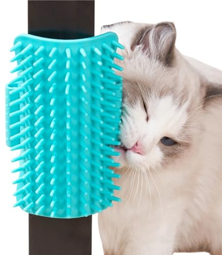 Angolo dei Massaggi per Gatti, Pettine Auto Toelettatore, Morbido Spazzola Parete, Self Grooming Giocattoli