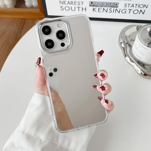 ZTOFERA für iPhone 14 Pro Max Hülle,Süße Handyhülle mit Schminkspiegel,Klar | Mirror Phone Case,Harte Rückseite mit Weichem Stoßfänger, Schlanke Passform, ästhetisches mädchenhaft-chices Design