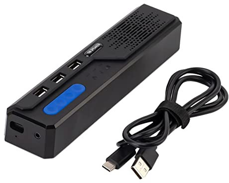 Oikabio Enceinte 2 en 1 avec microphone USB, concentrateur USB, vidéoconférence HD, omnidirectionnel, pour conférence, PC, ordinateur portable