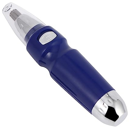 Elektrischer Nasenhaartrimmer Blau aus Abs mit Rotationssystem | Sichere Kegelspitze, Stilvolle Form, Geschenkartikel, Kompakte Pflege für Präzises Kürzen