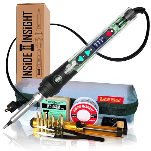 KuPro Beginner Wood Burning Kit & Soldering Iron Kit + Clear Case, Solder, 8 Tip, Tweezer, Pump, Flux, Precise Pen-Fast Heat, LCD Temp Control 392-932°F, Art, Craft, Electronics, Pro DiY