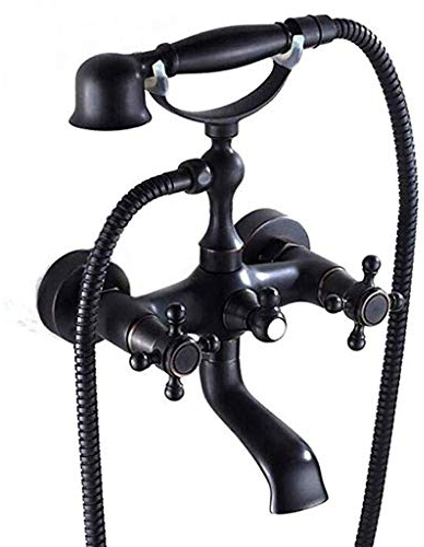 CGCSYZ Traditionelle Retro-Nostalgie-Badewanne mit Kreuzgriffen, Badewannenarmatur, Badarmaturen + Wannen- und Duscharmaturen