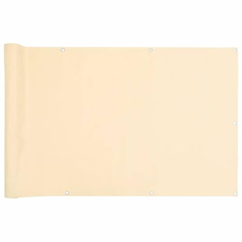 vidaXL Garten Sichtschutz, Sichtschutzmatte mit Aluminiumösen, Windschutz für Außenbereich, Zaunblende Sichtschutzstreifen, Creme PVC