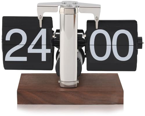 Jwthee Orologio Flip, Orologio digitale retrò Flip Down Orologio digitale Flip Orologio meccanico digitale da scrivania Orologio da tavolo digitale retrò vintage per l'arredamento
