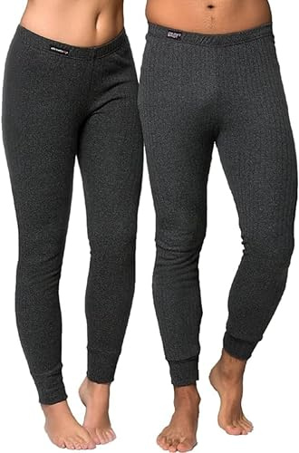 Thebakis Thermohose Lange Unterhosen Herren Thermo Baumwolle 2er Pack M L XL XXL 3XL Atmungsaktiv Hautfreundlich Anthrazit