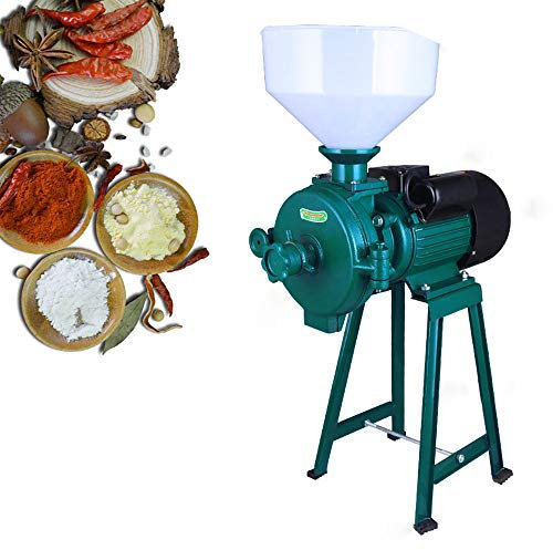 SABUIDDS Getreidemühle Elektrische 2200W 1400R/min Schnelle Schrotmühle ommerzieller Motor Elektrischemühle Mühle Getreide für Getreide Mais Coffee Gewürze Kräuter Nüsse, Grün