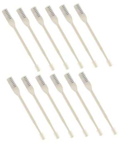 Healvian 12 Stück Nasenhaartrimmer mit Doppelklinge aus Pp und Stahl Manuell für Männer und Frauen Tragbar Einfach und Elegant in Beige