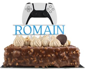 3DKOUPE - Manette de console personnalisée 2 : Cake Topper d'anniversaire ou décoration pour joueur