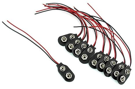 DOITOOL 50pezzi Cavo Connettore Batteria Fili e Morsetti Connettore Clip Per Esperimenti Elettronici e Progetti Diy