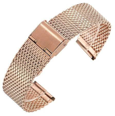 Cinturino for orologio in acciaio inossidabile 18 mm 20 mm 22 mm Cinturino in maglia intrecciata in metallo Lunghezza regolabile Accessori for orologi unisex Adatto for orologi tradizionali(Rose Gold,