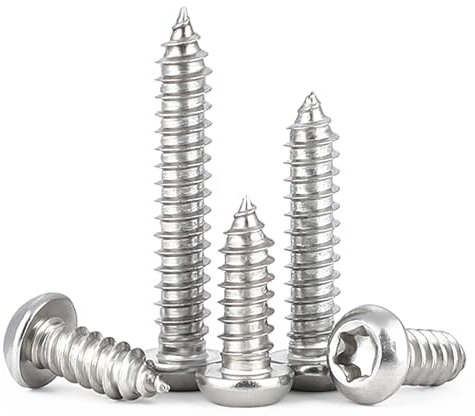 BACSHBY 50 Piezas Tornillos Autorroscantes M4x25mm, Tornillos Torx de Cabeza Plana, Tornillos Autoperforantes de Cabeza Redonda en Acero Inoxidable