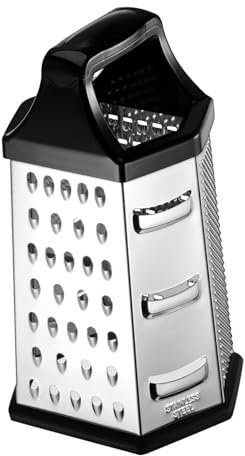 Grattugia Multifunzione in Acciaio Inox Argento con Manico
