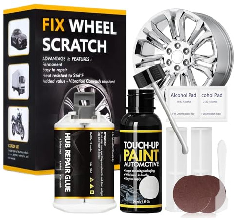 Reparation Jante,Kit Reparation Jantes Aluminium,Stylo Retouche Jante Alu,Kit Réparation Jante Alu,Kit Réparation Rayures Roue en Alliage,pour Rayures des Roues l'Oxydation Corrosion Bosses