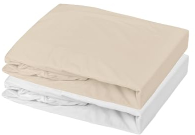 Mon P Dodo Set mit 1 ALESE PU + 1 Spannbettlaken, Weiß/Nude, 70 x 140 cm